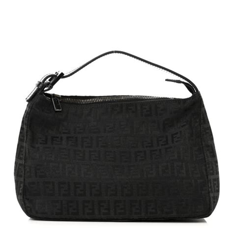 FENDI Zucchino Mini Pochette Black 1338741 